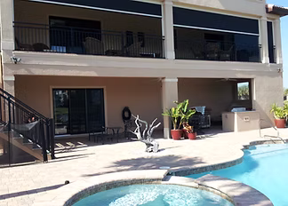 Motorized roll shade for a Nocatee patio